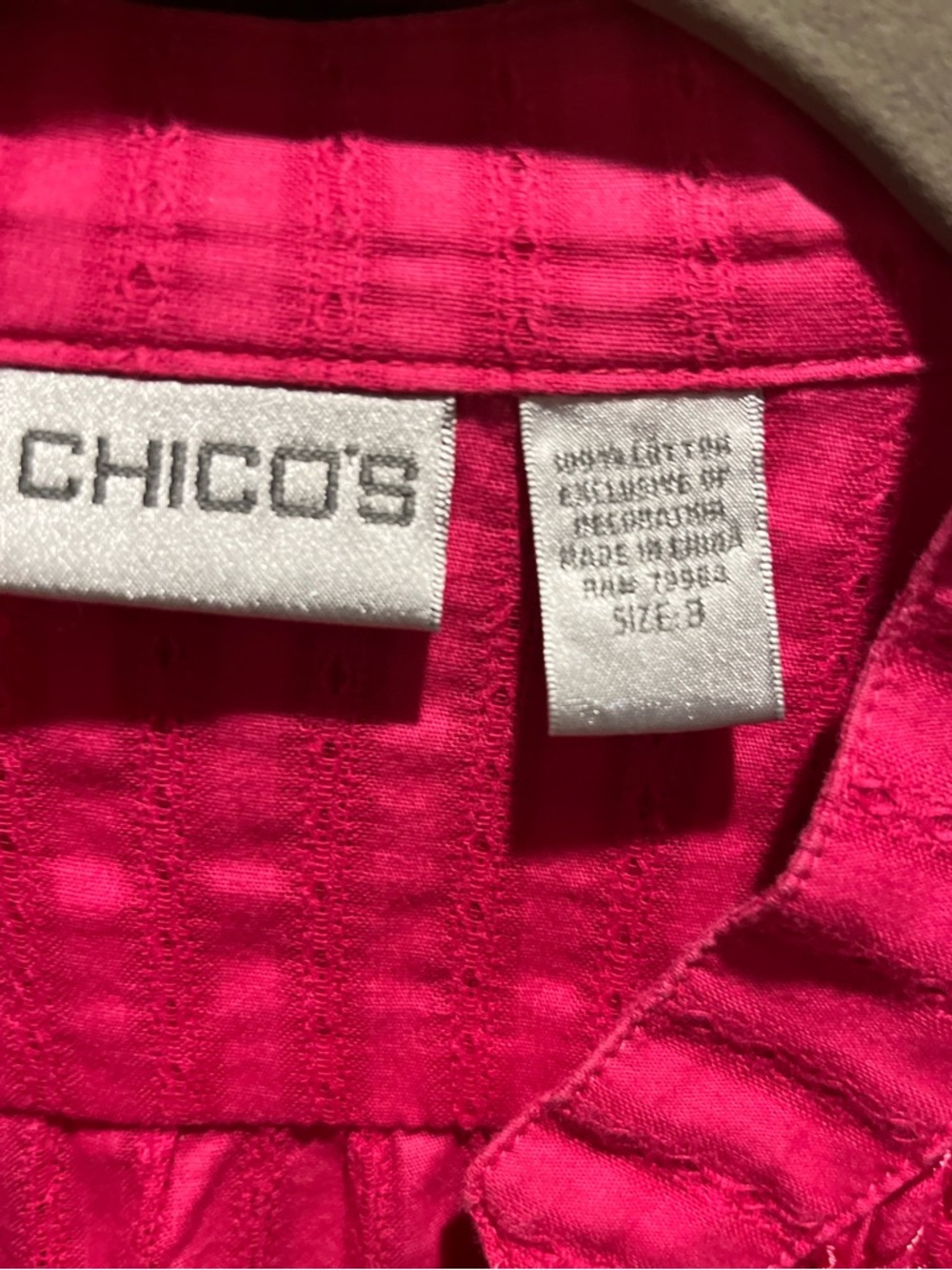 18. WOMENS CHICO’S 3/XL DETAIL TOP - Picture 2 of 5